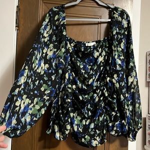 Long sleeve ruched blouse